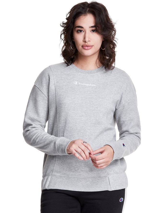 Sudadera Champion Mujer - Fleece Crew ( Gris ) 3978012-JX